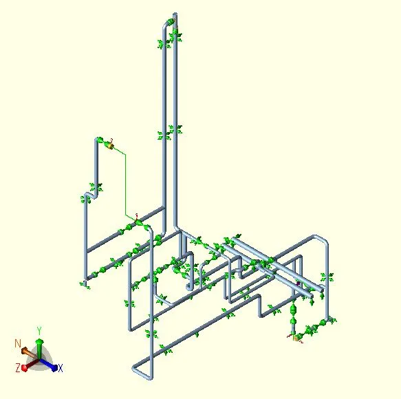 CAESAR II stress model of process piping