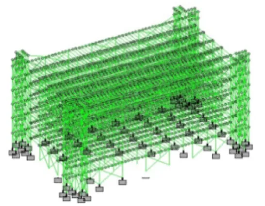 Structural steel model of an equipment support structure